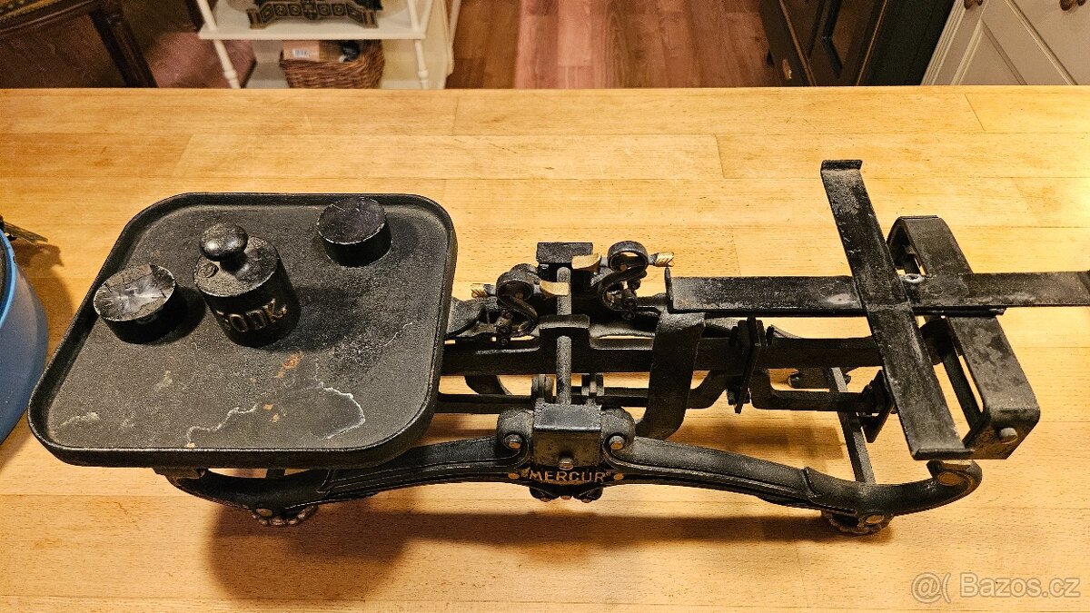 2 x starožitné litinové váhy - 2