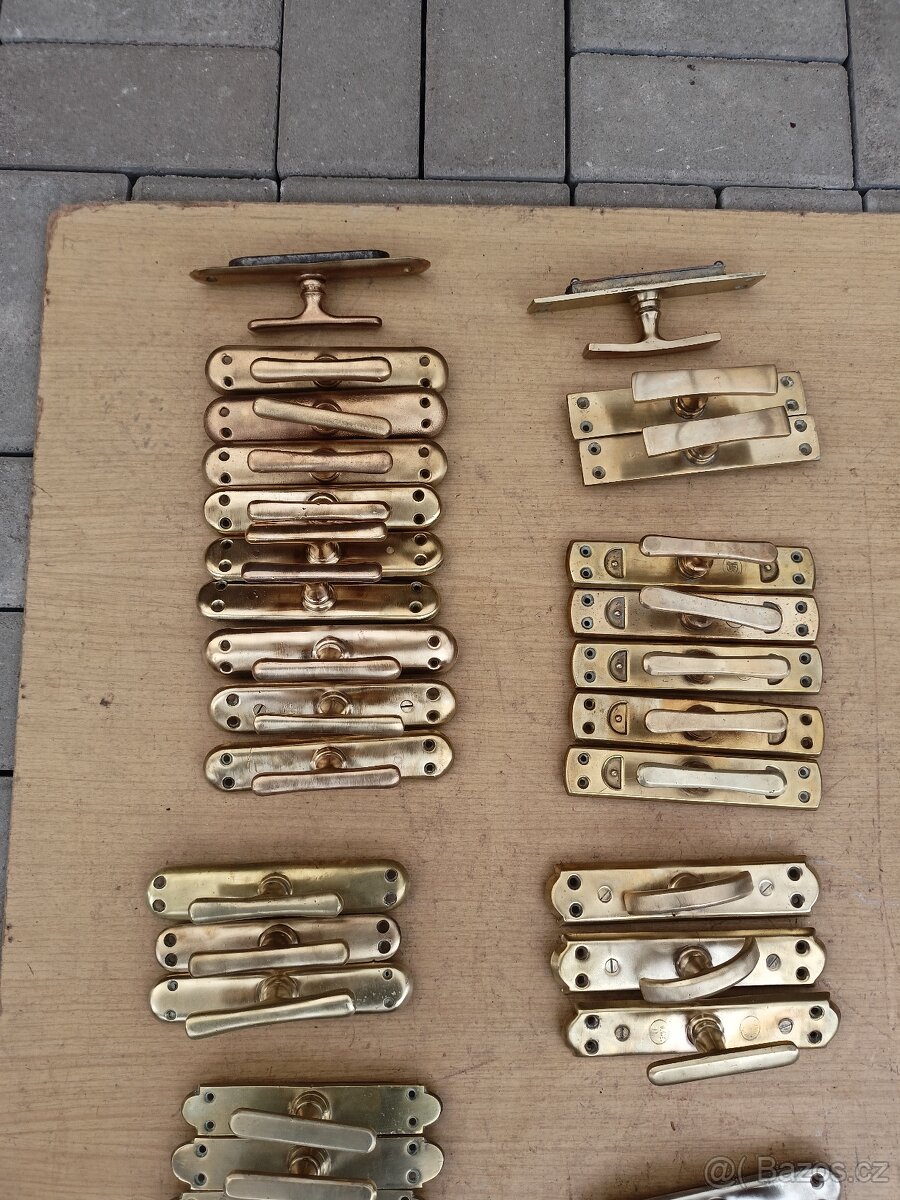 Mosazné kliky,kličky,kličky na okna,oliva,půloliva-1. - 2
