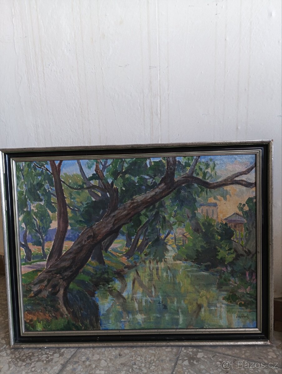 Obraz ,olej ,plátno .Motiv z Olomouce . - 2