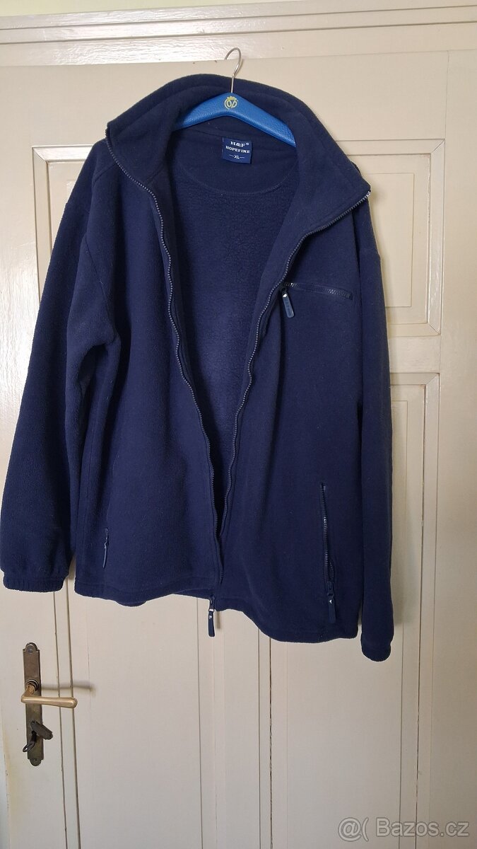 Pánská tmavě modrá fleecová mikina - 2