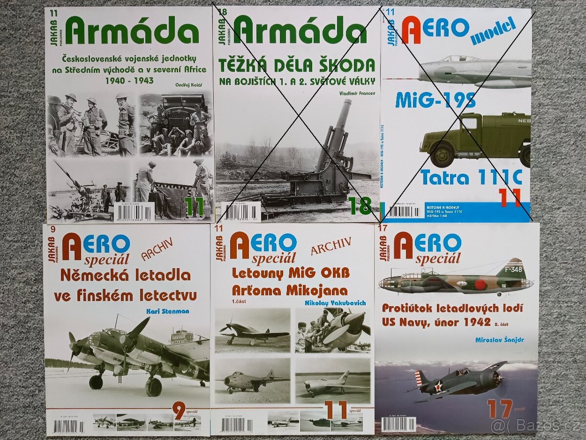 11) Prodám nové časopisy Aero a Armáda - 7 ks - 2