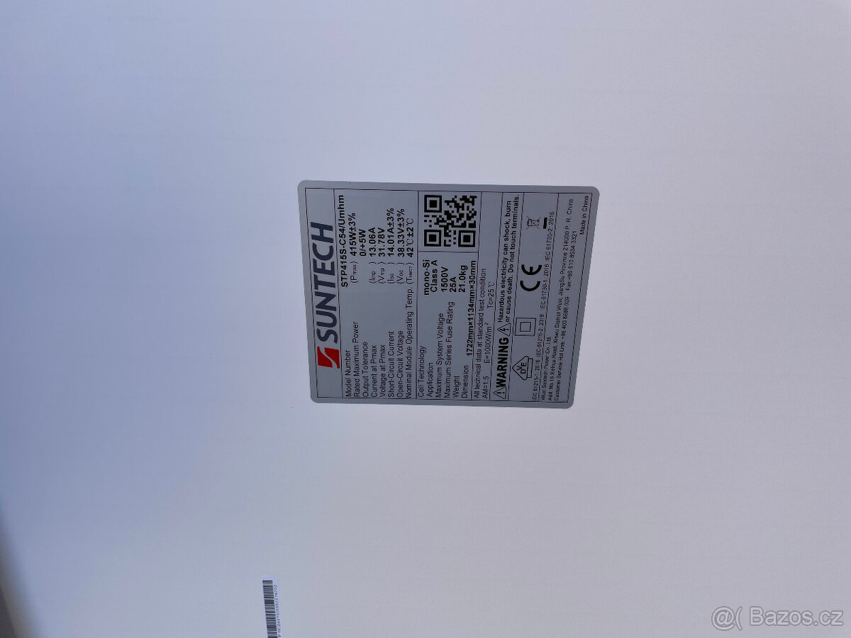 Solární fotovoltaický panel Suntech 415W, celočerný 400W - 2