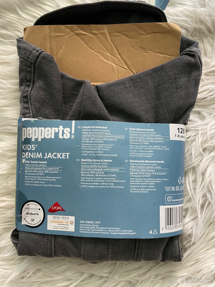 Džínová bunda vel 128 šedá - 2