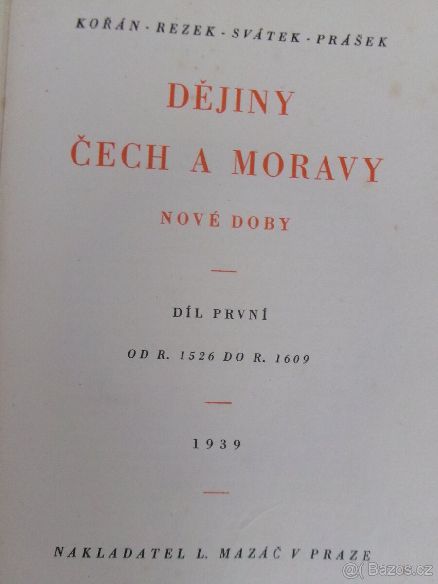 Dějiny Čech a Moravy. - 2