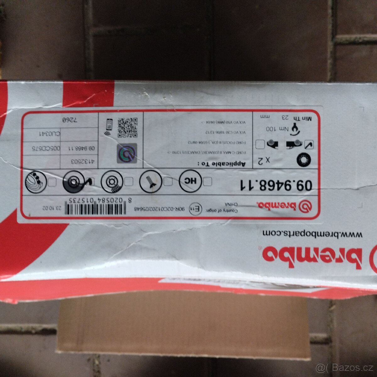 Brzdové kotouče přední Ford Volvo Brembo. - 2