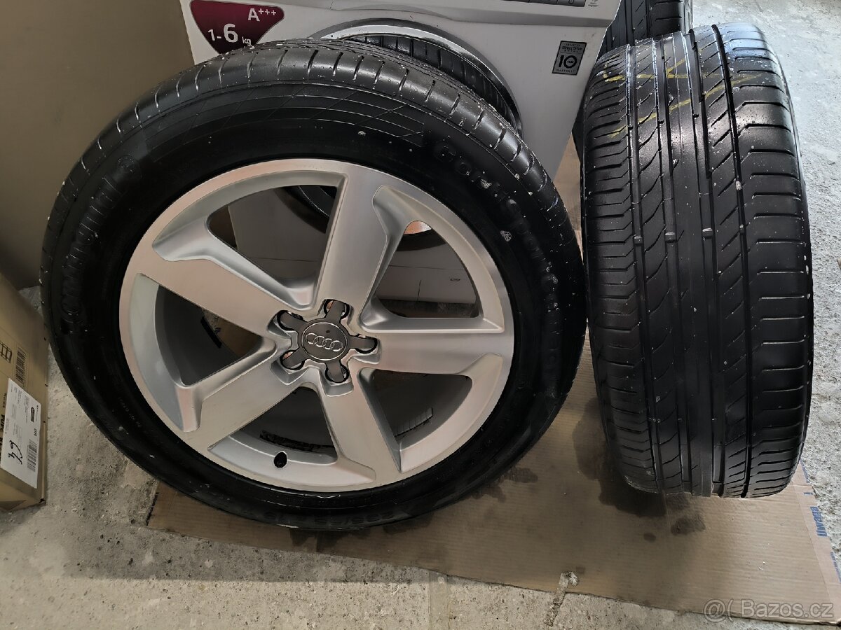 ALU kola AUDI Q5 5x112 r19, Originál, pneu 92% Continental - 2