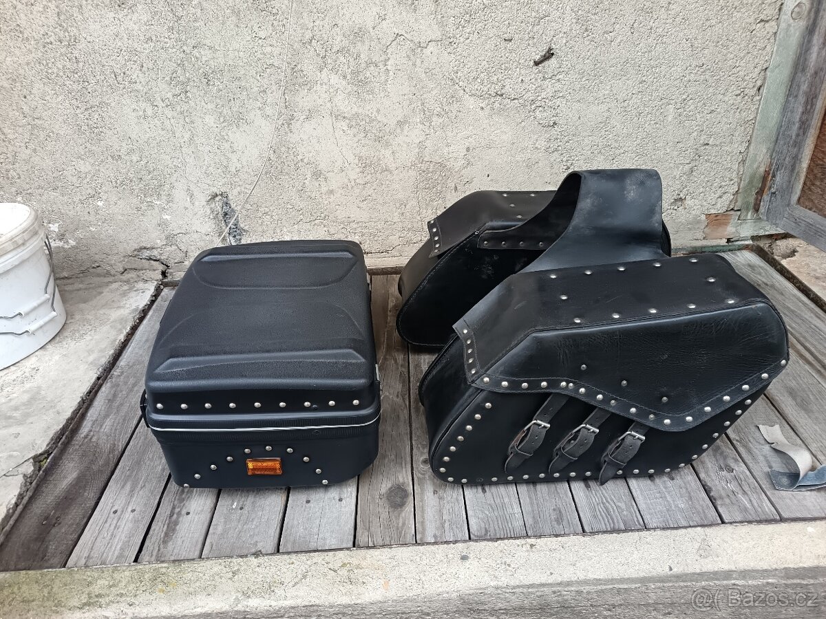 kožené brašny s kufrem sada chopper - 2