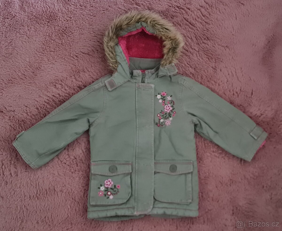 dívčí zimní bunda/kabát CHEROKEE vel. 92 + zdarma papuče - 2