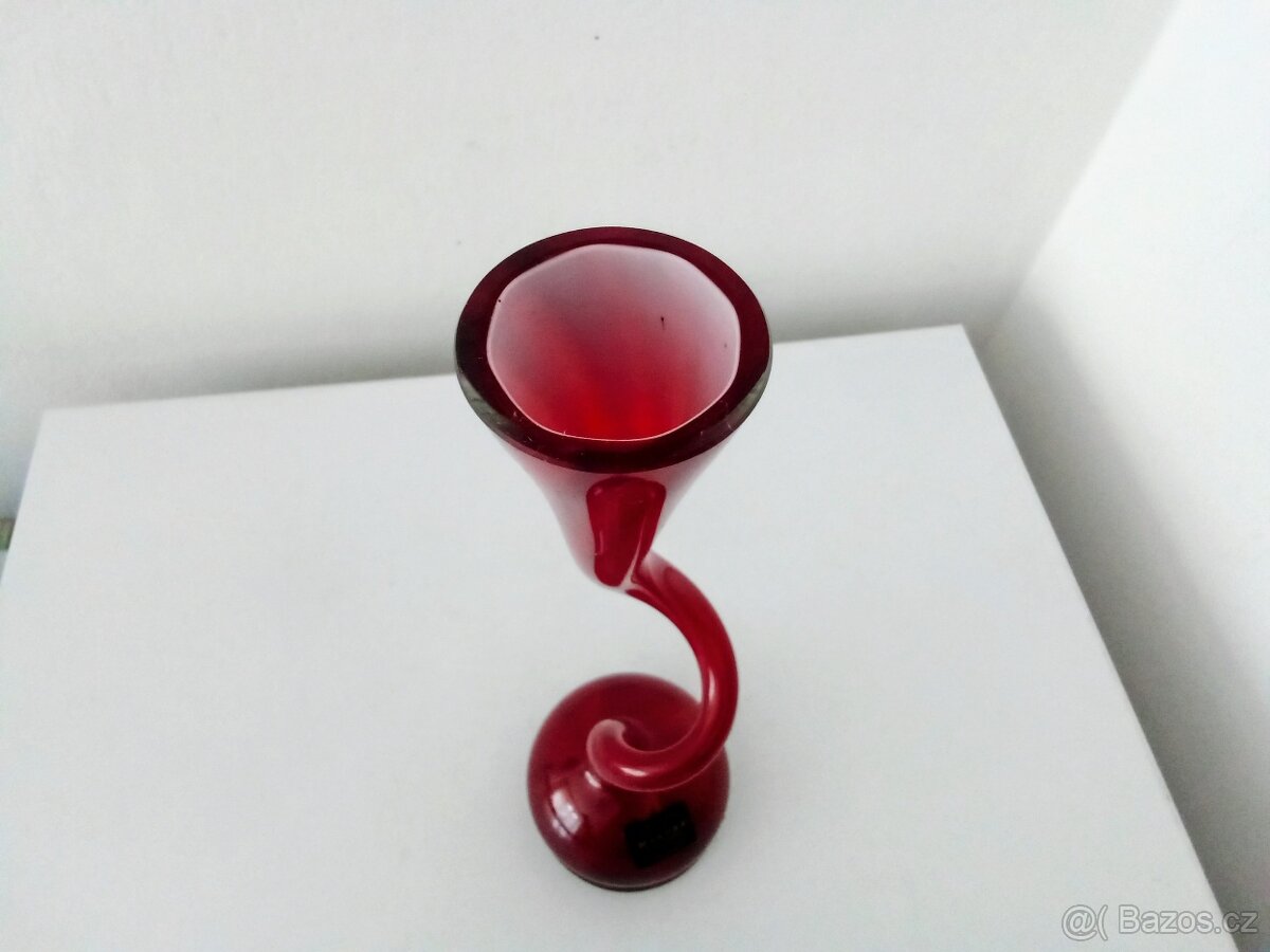 Skleněná váza - hutní sklo - 2