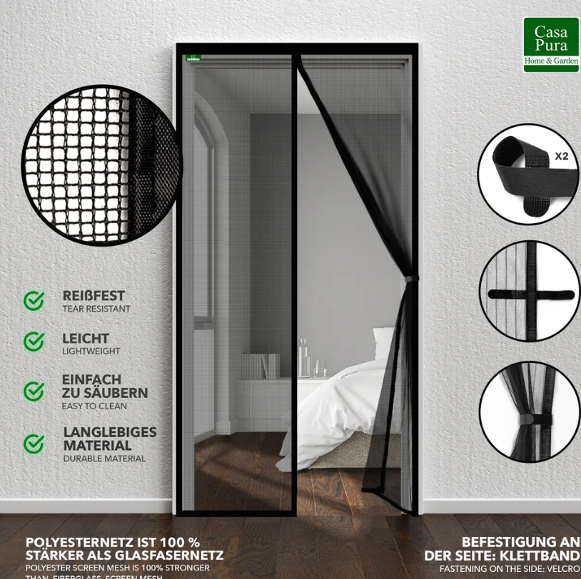 Magnetická síť proti hmyzu 80x210 cm do dvěří / balkonové - 2
