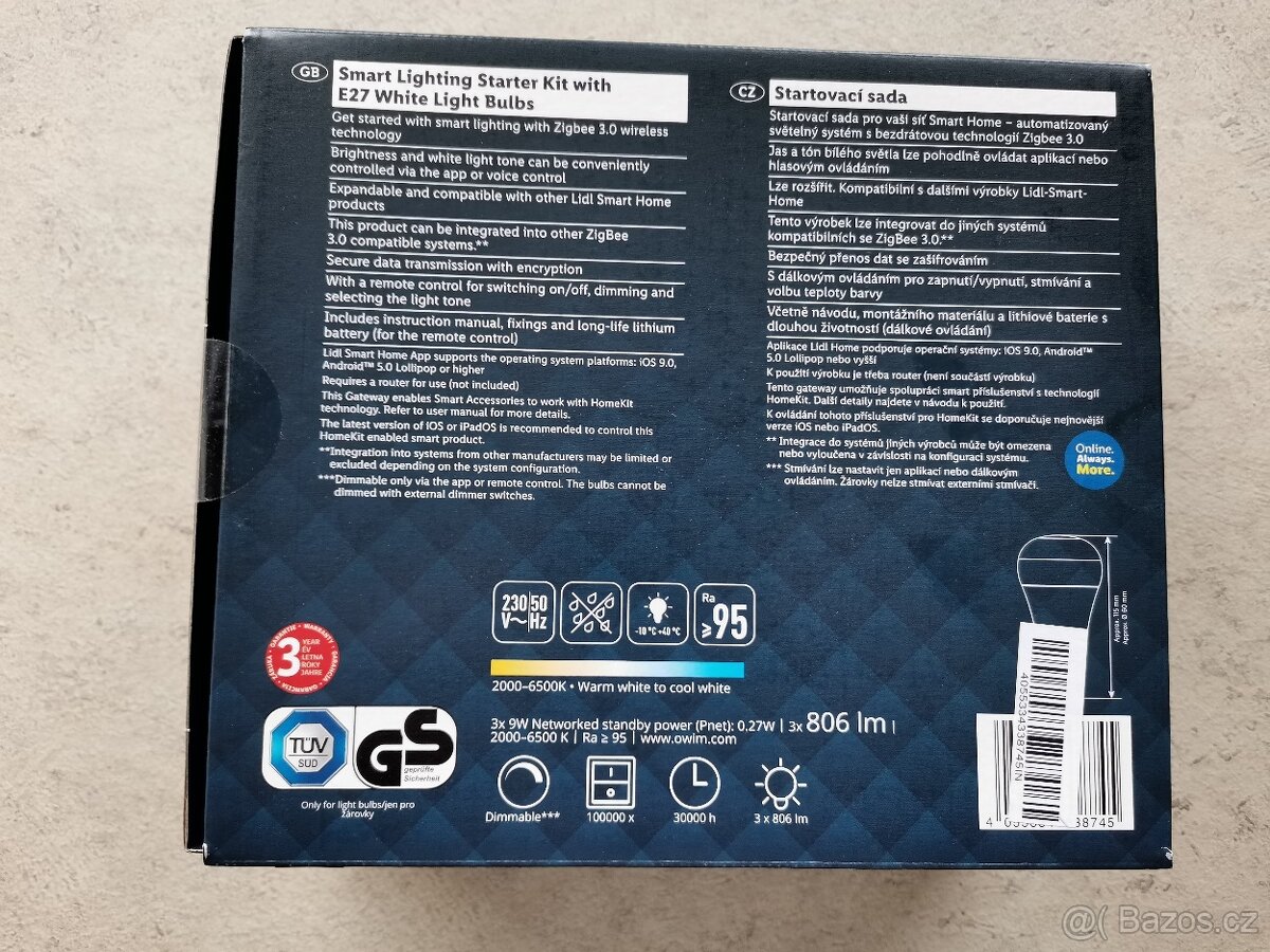 LIVARNO Zigbee Smart Home Starter Kit Gateway, 3 žárovka, DO - 2