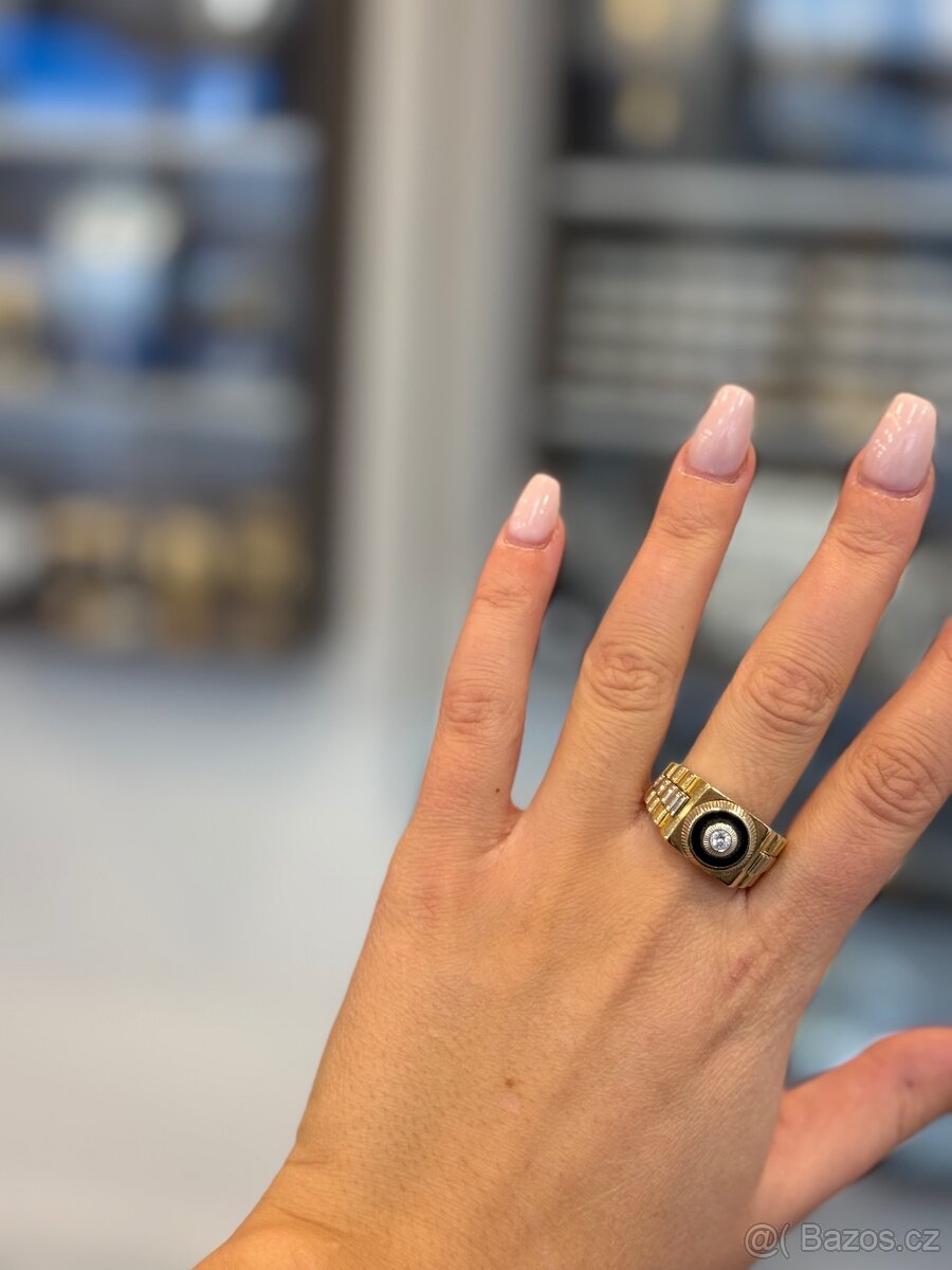 Zlatý prsten (585/1000), 9,55g - 2