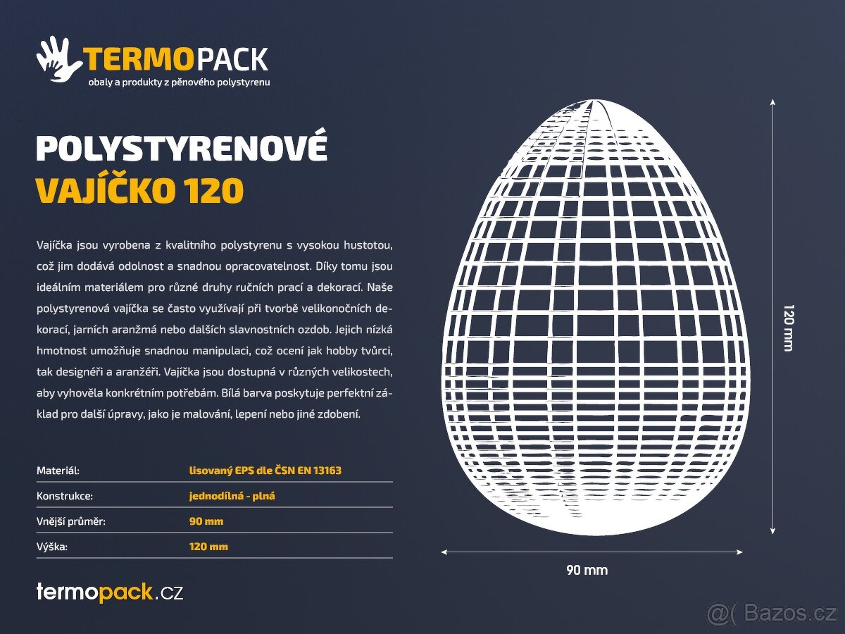 Polystyrenové vajíčka Nové. - 2