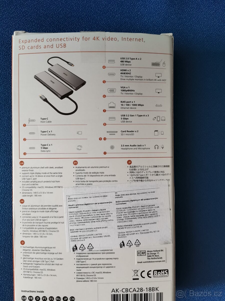 Akasa usb-c dock 14v1 - 2