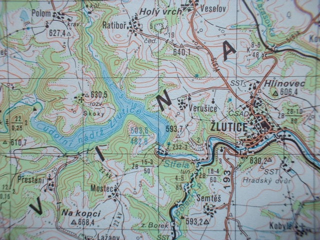 Vojenská tajná mapa Podbořany vojenský újezd Doupov - 2