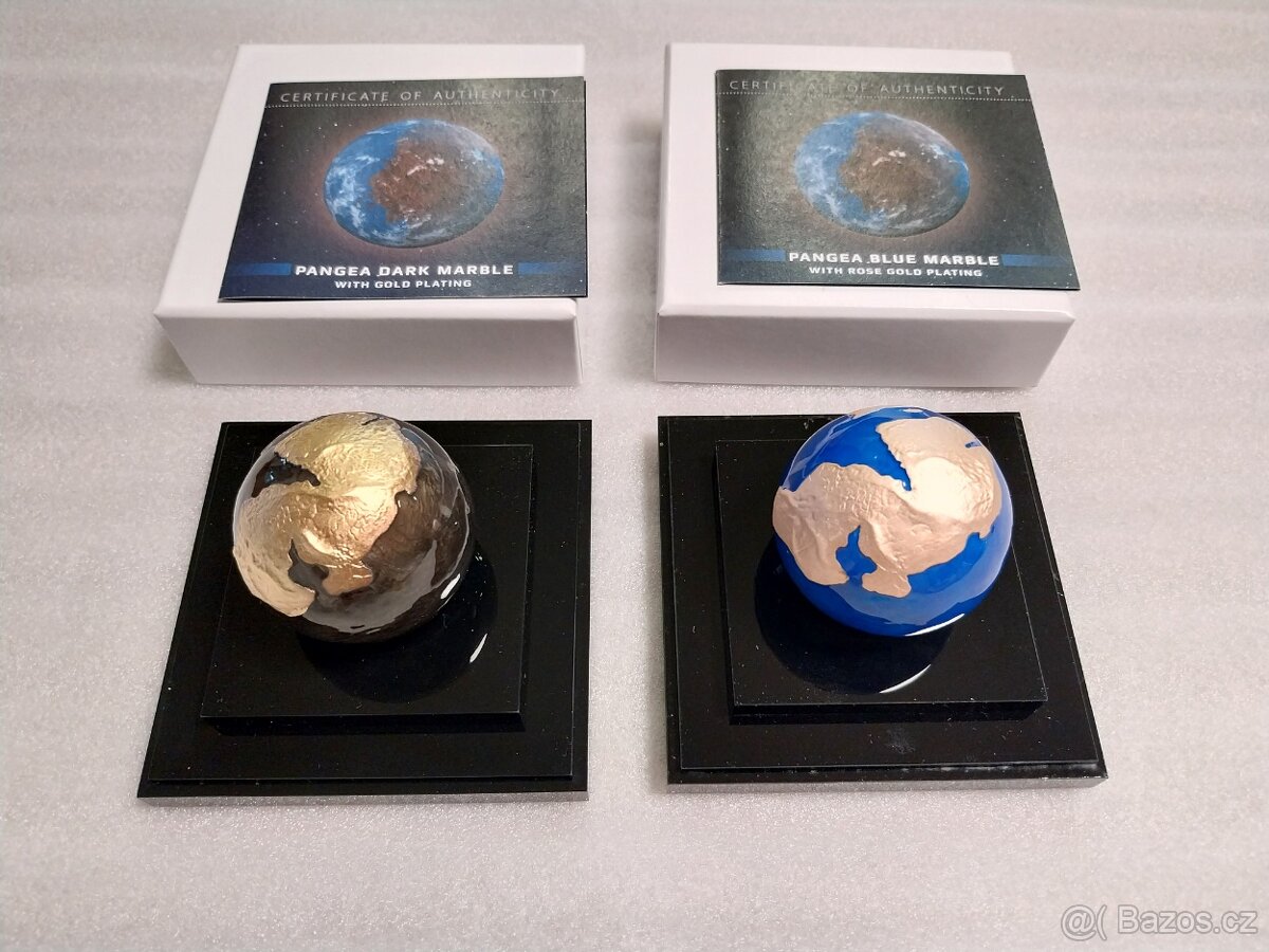 2x 3oz mince Blue Marble, planeta Země 2022 Barbados - 2