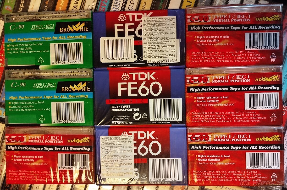 9x MC PRÁZDNÁ KAZETA (nové, nerozbalené) - 2