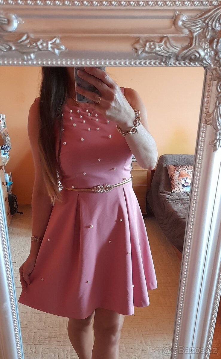 Orsay společenské krátké šaty s perličkami - 2