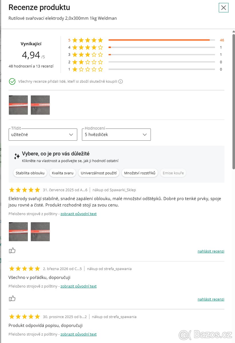 Rutilové elektrody - 2