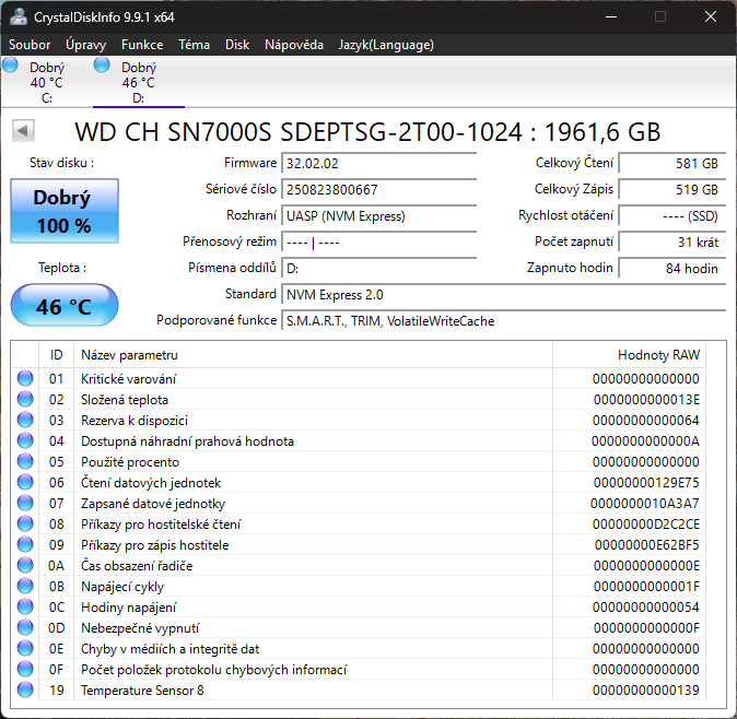 2TB SSD WD CH SN7000S, NVMe M.2 2230 - 2