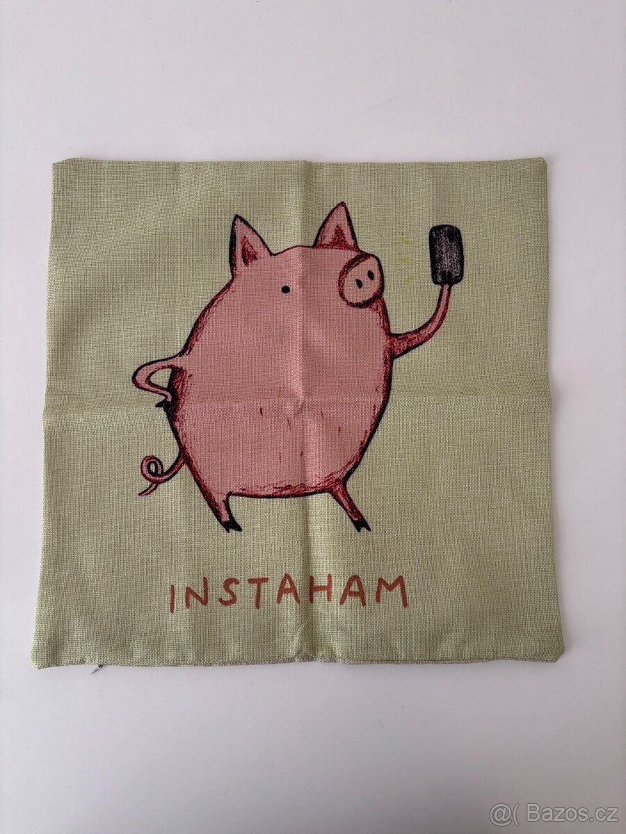 Stylový povlak na polštář „INSTAHAM“ - 2