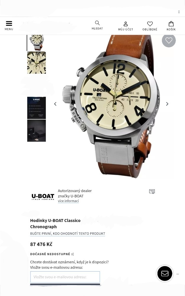 U-Boat, model Classico Chronograph, originál hodinky - 2