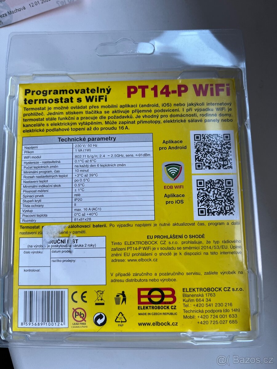 Elektrobock Termostat s wifi PT14-P 2leta zaruka - 2