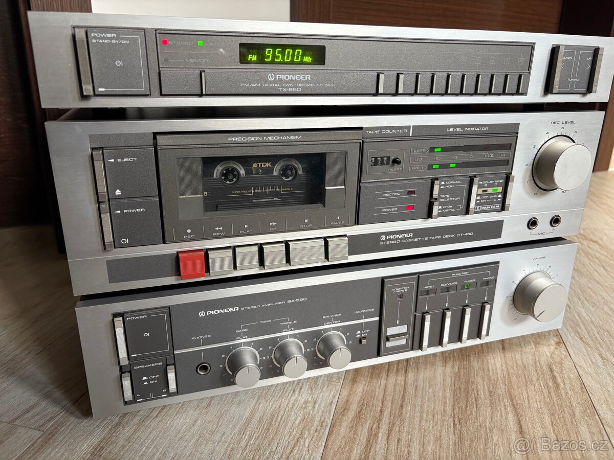 Sestava Pioneer: zesilovač SA-550, tuner TX-950, deck CT-450 - 2