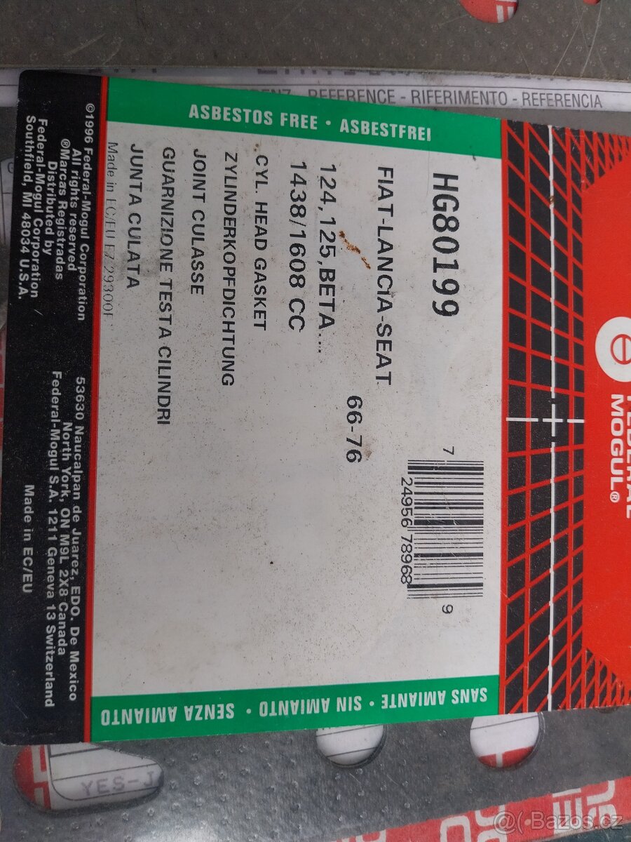 Fiat 124, 125 - těsnění hlavy válců - 2