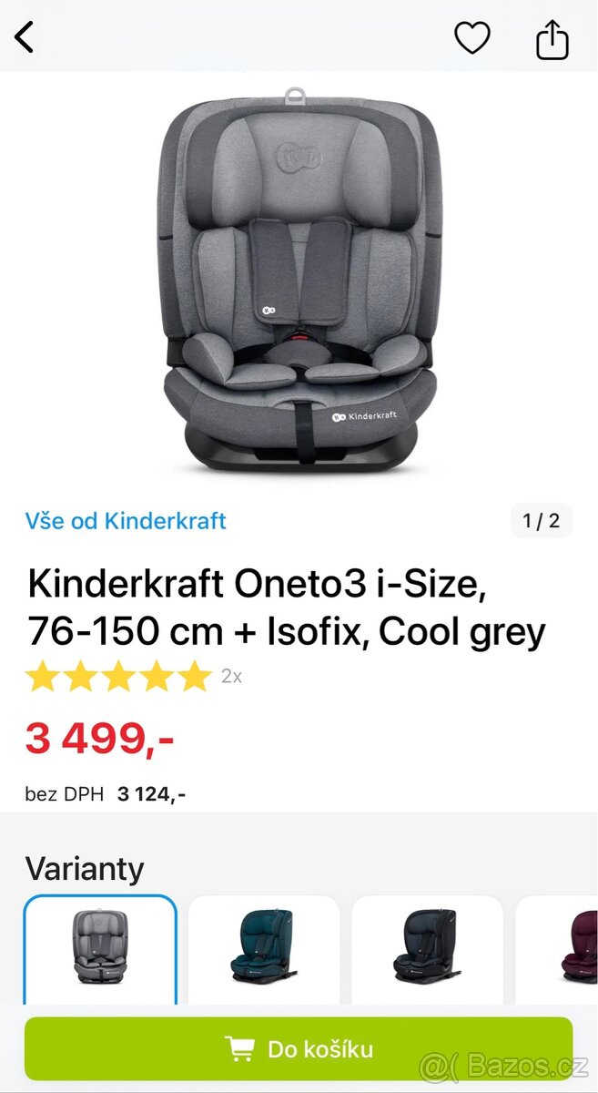 Dětská autosedačka Kinderkraft Oneto3 i-Size + Isofix - 2