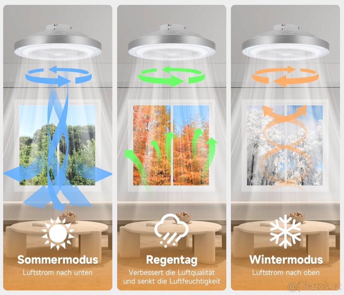 LED stropní světlo s ventilátorem 50cm - 2