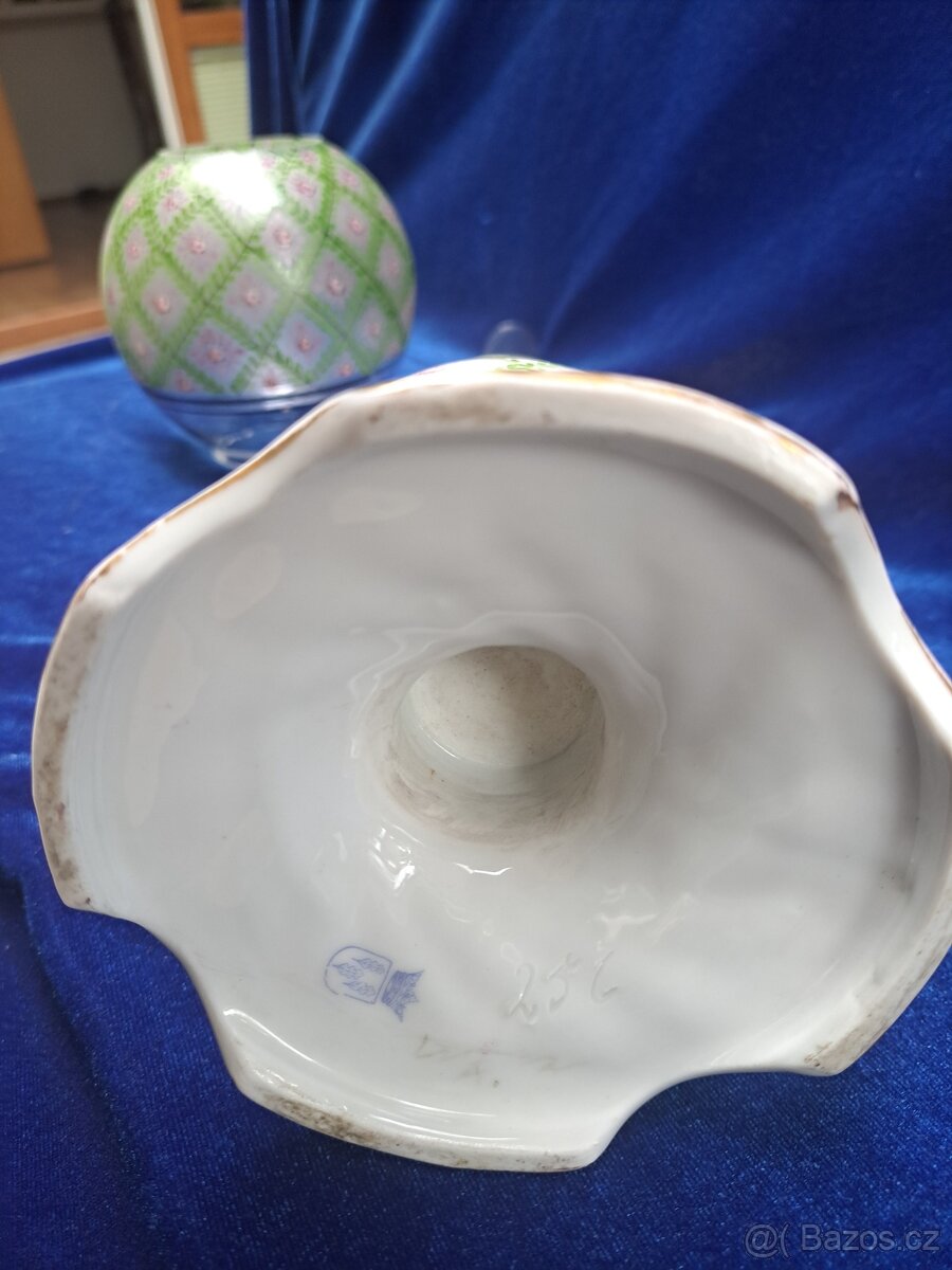 Porcelánová, figurální lampa, petrolejová - 2