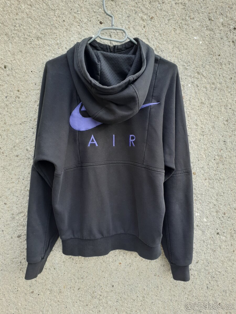 Vintage y2k Nike Air černá mikina s kapucí na zip hoodie - 2