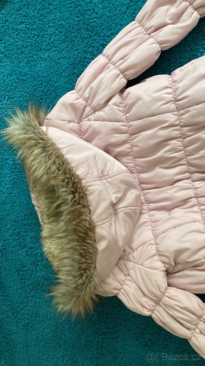 Luxusní zimní kabát 11-12 let + set čepice a šály - 2