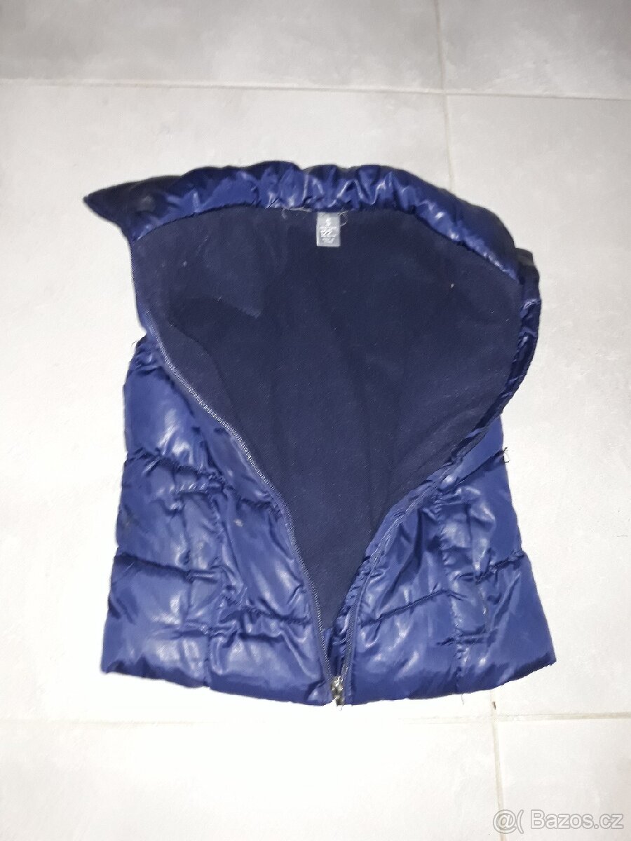 Dívčí jarní podzimní vesta vestička vel 122 modrá - 2