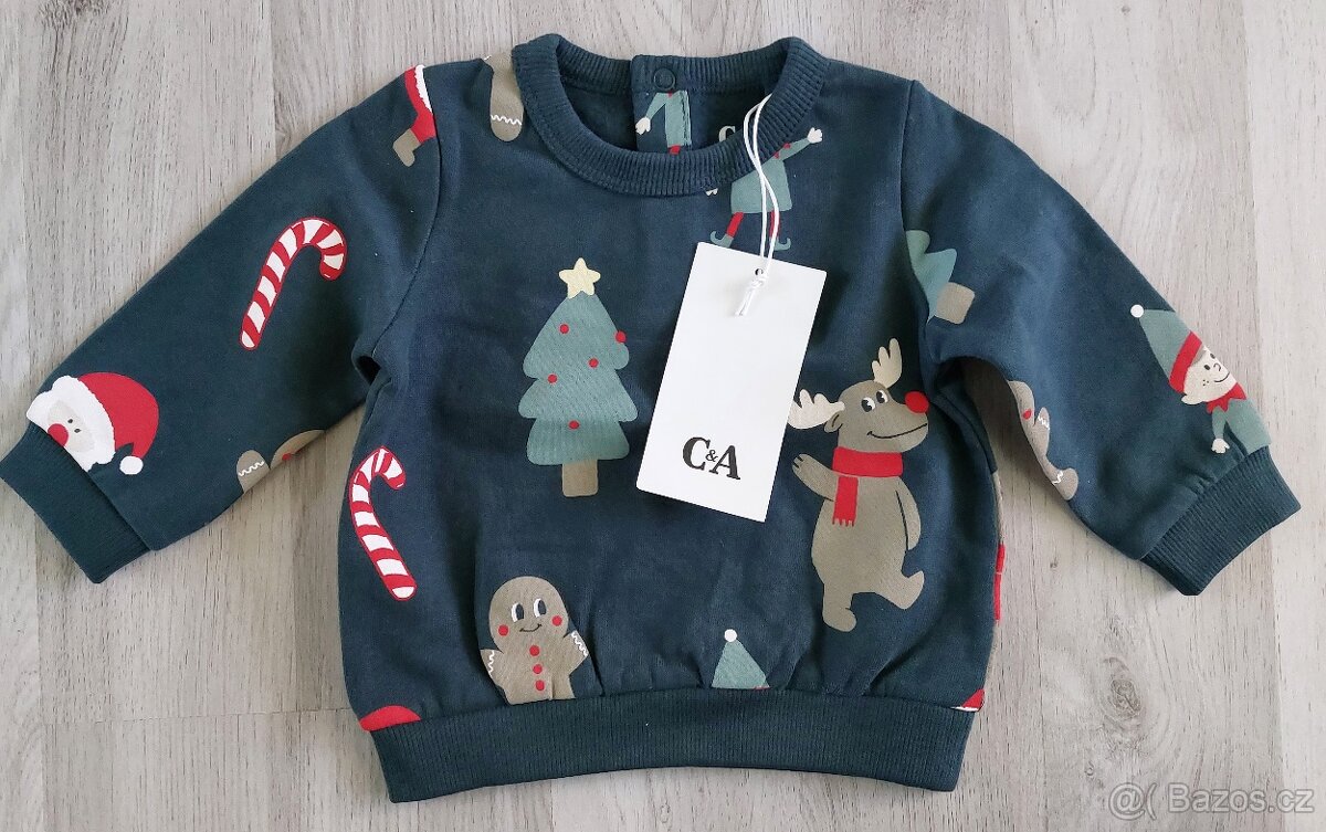 Nová Vánoční mikina a svetr C&A vel. 62 - 68 - 2