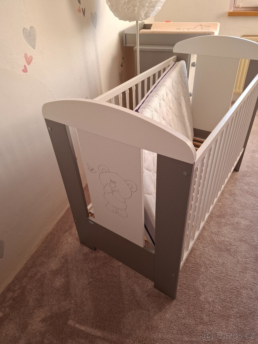 Set postylky, komody + matrace a podložka - 2