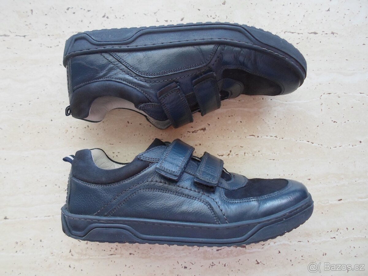 Modré boty polobotky kožené - 37 - 2