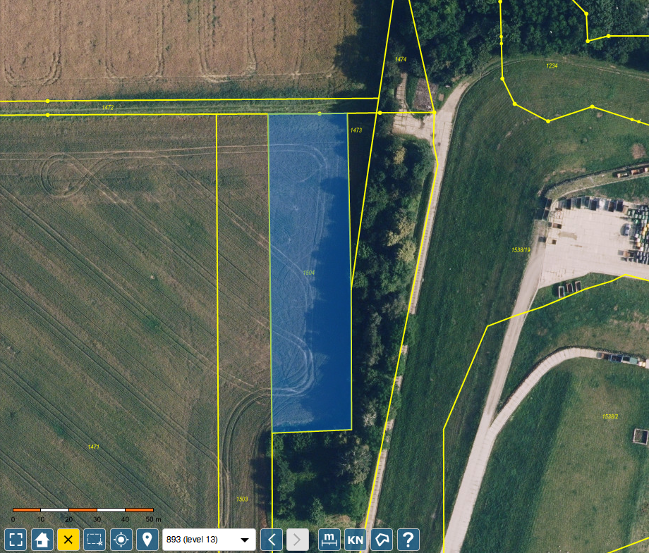 Polnosti Žeravice u Přerova 1600 m2 (42 Kč/m2) - 2