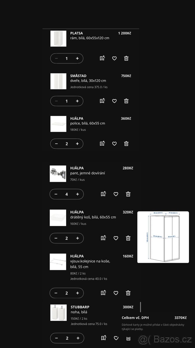 Ikea dětská skříň PLATSA/SMÅSTAD - 2