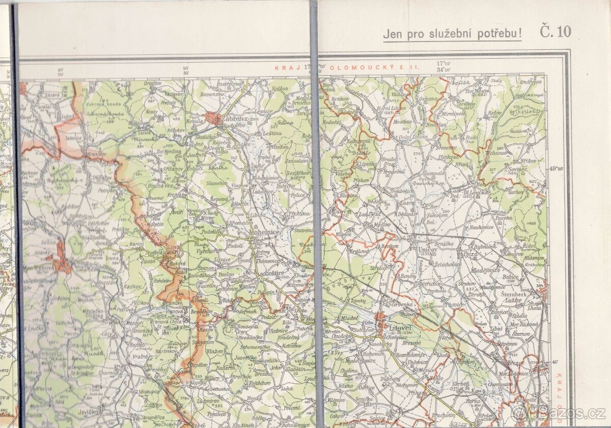 Mapa Brněnský kraj 1951 - 2