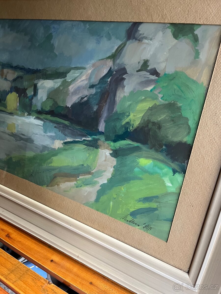 Velký obraz – Krajina se skalami 82x62 1985 - 2