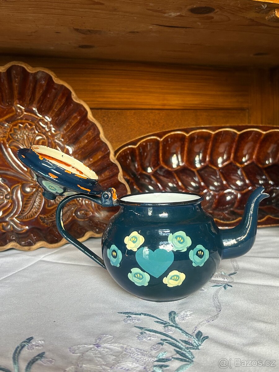 Smaltovaná Malovana konvička - 2