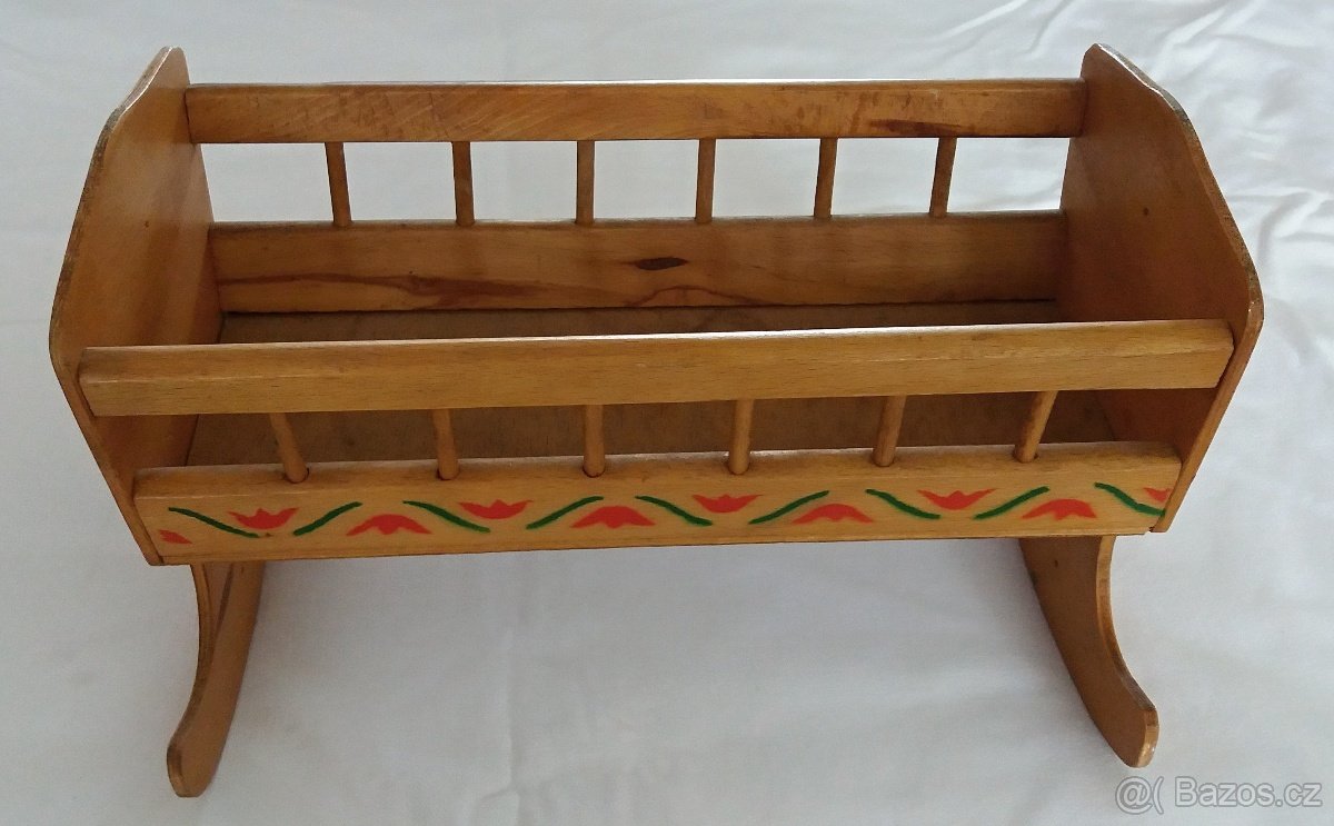 Prodám dětské retro-hračky - kolébku, vláček, kostky atd. - 2