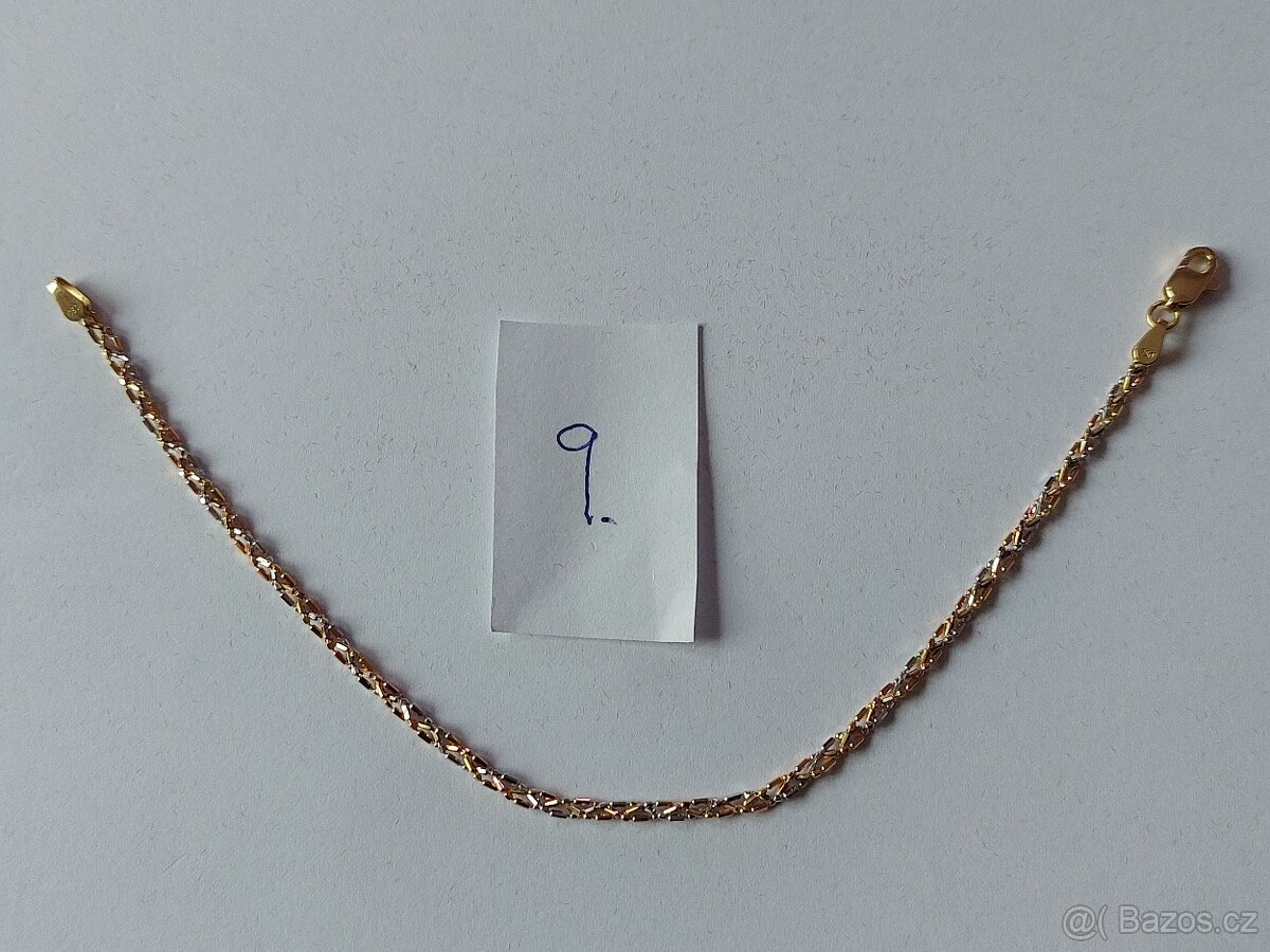 Zlatý řetízek na ruku z 18k zlata. - 2