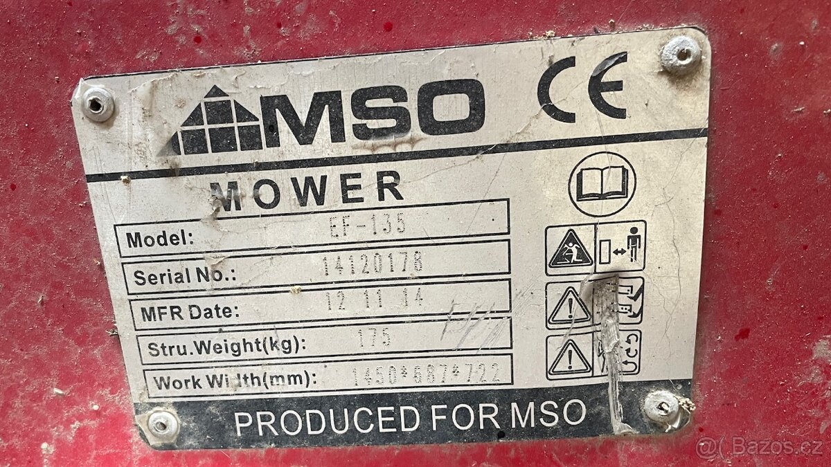 Mulčovač nožový MSO EF-135 pro malotraktory - 2