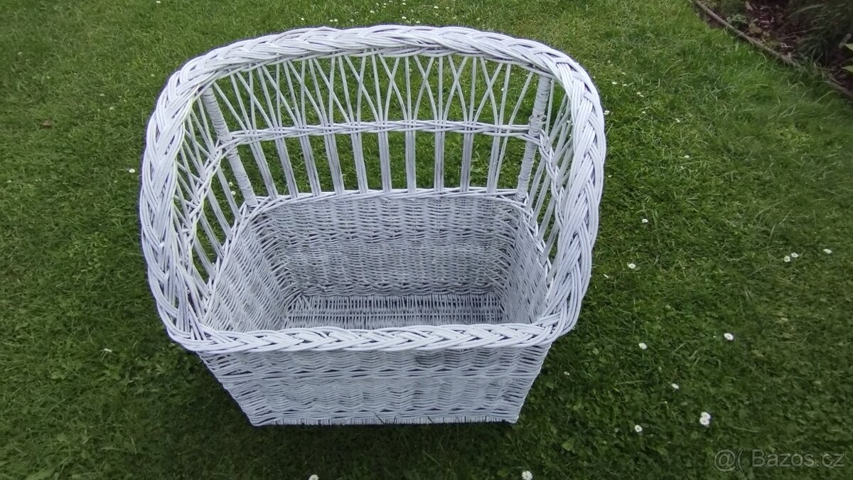 Velký proutěný dekorativní koš - 2