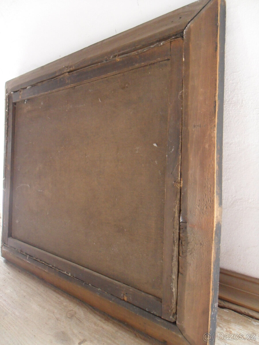 Starožitný obraz, krajina, žánrová scéna 19.stol. - 2