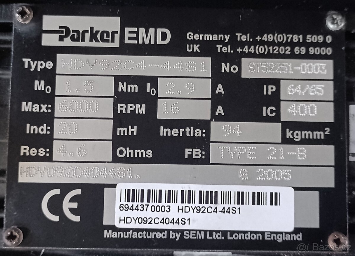 AC servomotor Parker HDY92C4-44S1 - 2