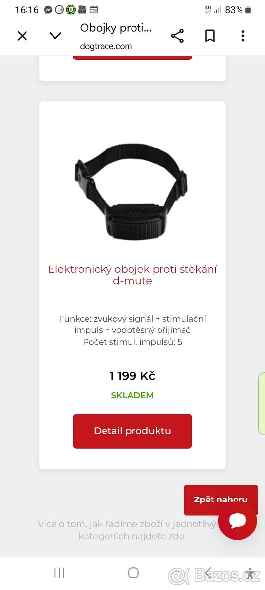 Protištěkací obojek dogtrace - 2